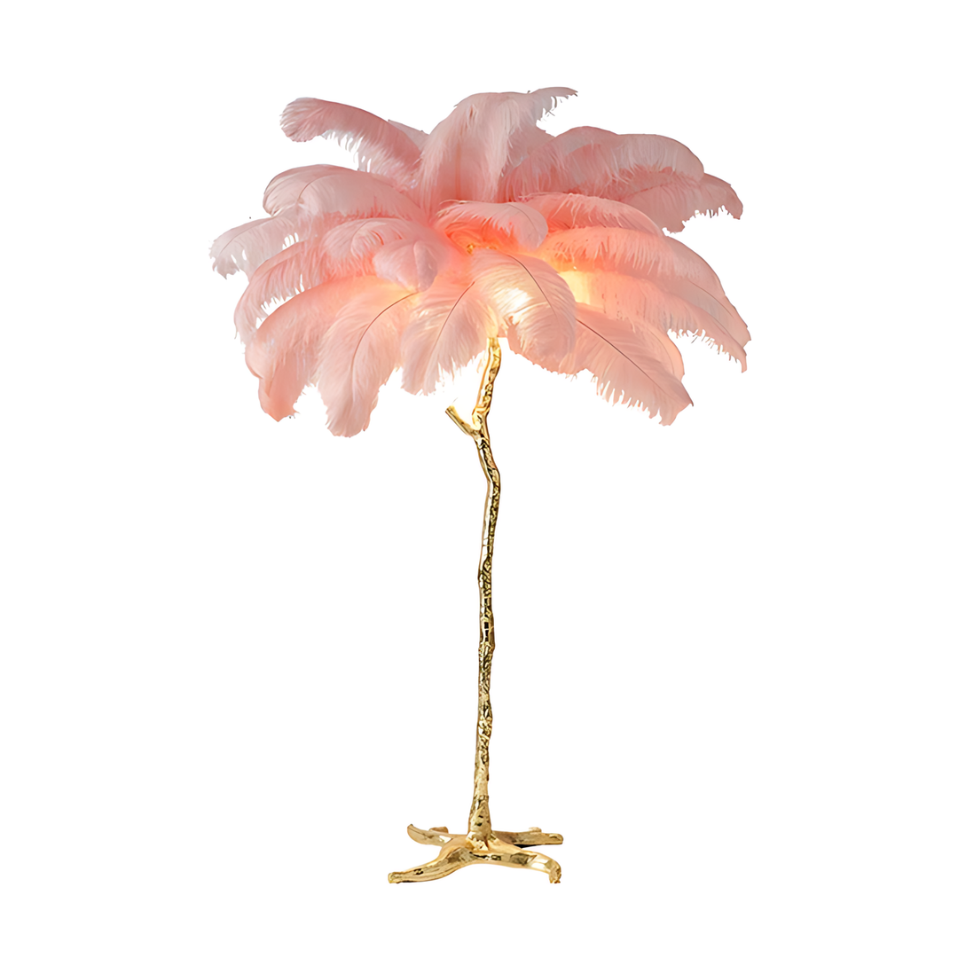 Ostrich Feather Floor Lamp Light pink