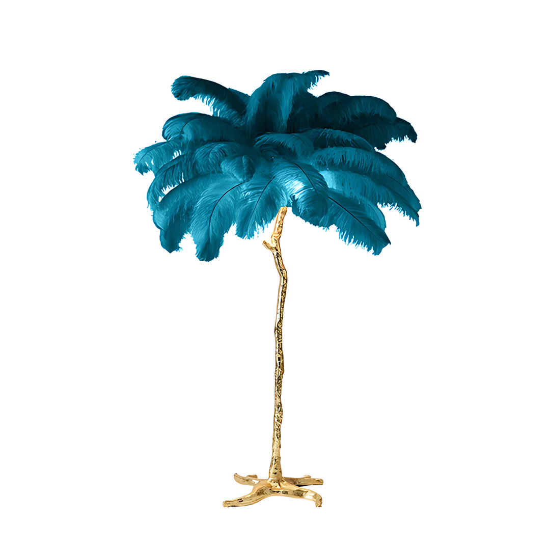 Ostrich Feather Floor Lamp Peacock green