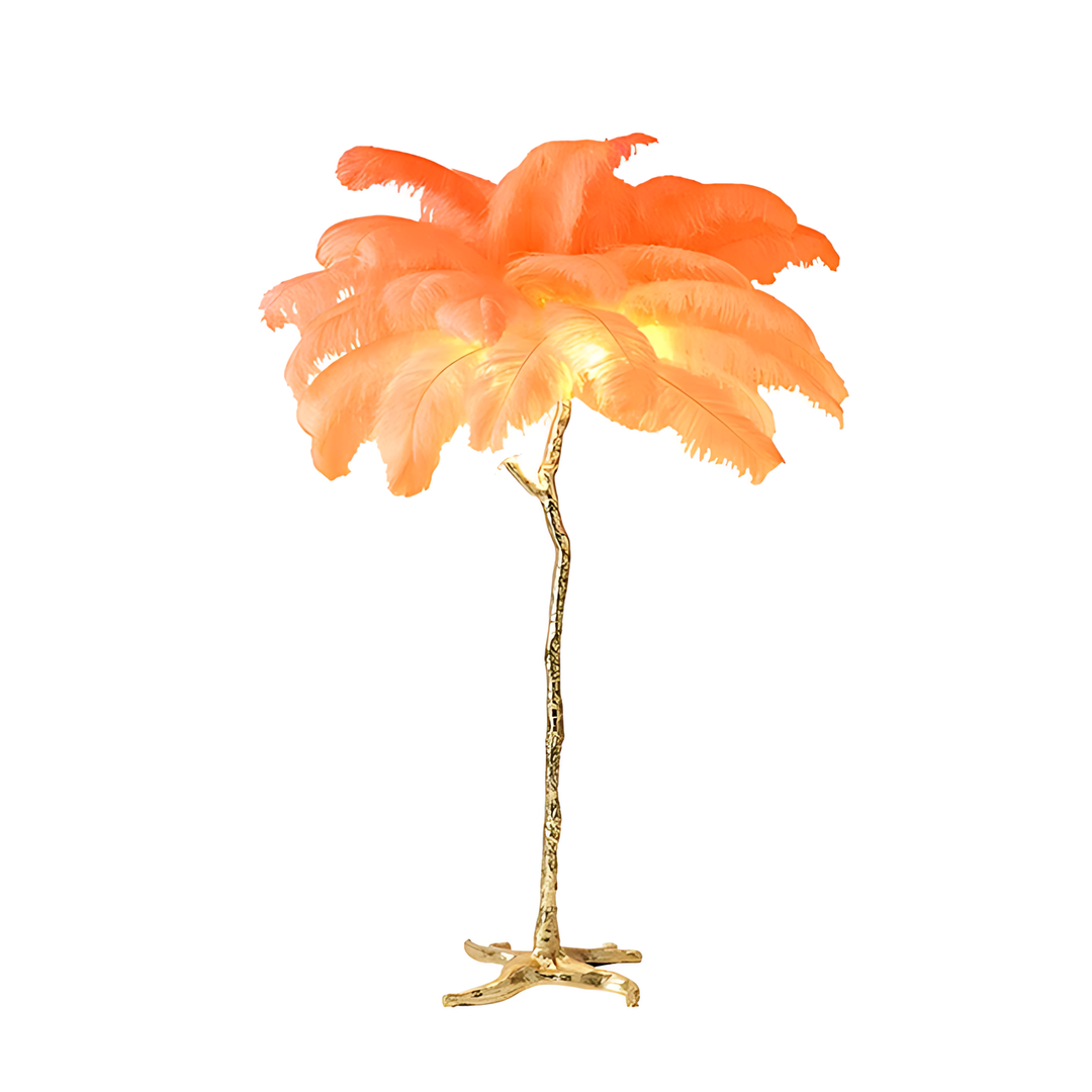 Ostrich Feather Floor Lamp orange