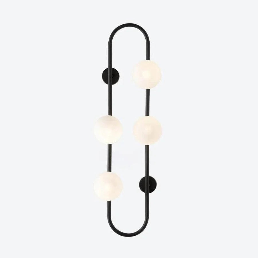 Oval Glass Ball Wall Lamp D25_H70CM with Black