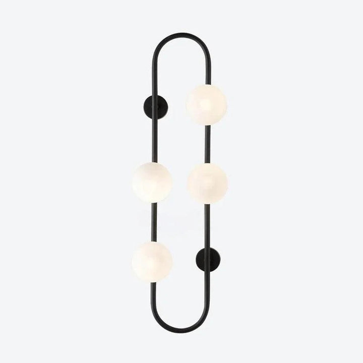 Oval Glass Ball Wall Lamp D25_H70CM with Black