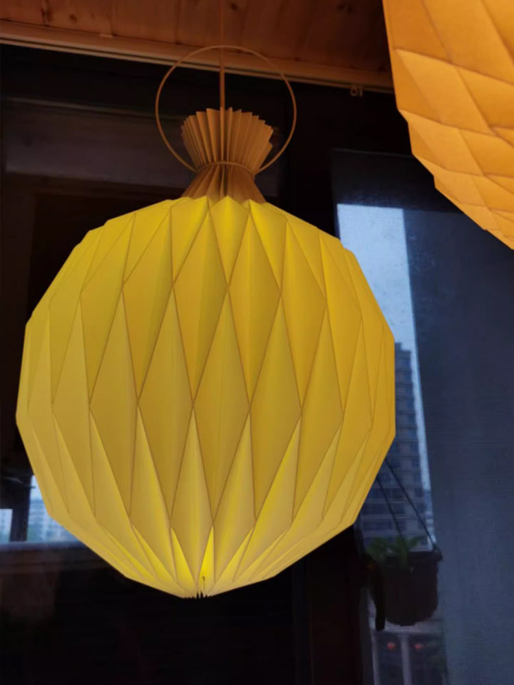 Lampe à suspension en papier et pierre ananas