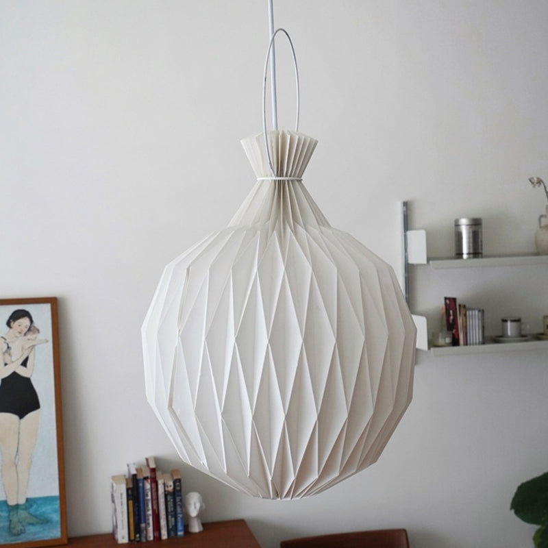 Lampe à suspension en papier et pierre ananas