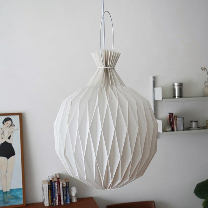 Lampe à suspension en papier et pierre ananas