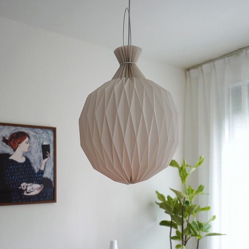 Lampe à suspension en papier et pierre ananas