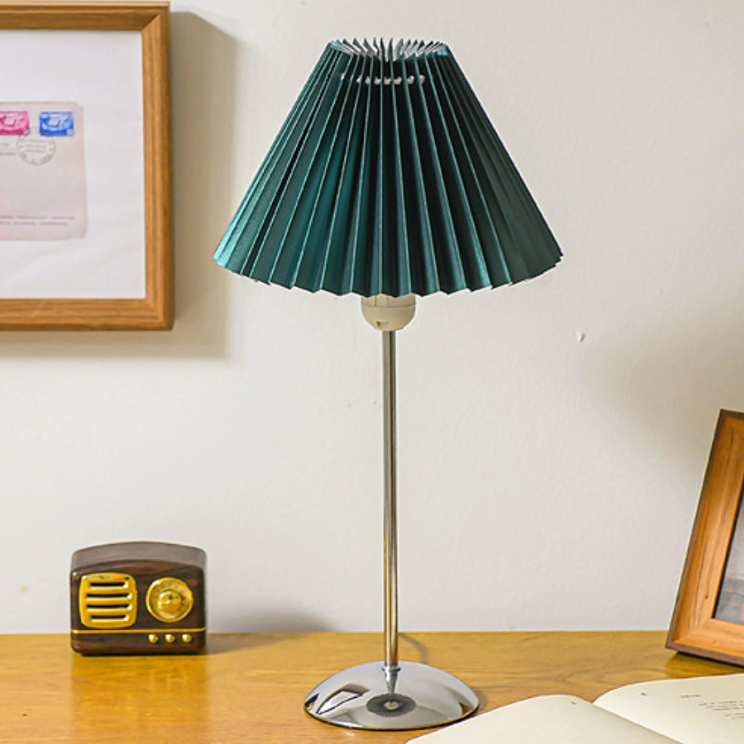 Pleated-Shade Table Lamp Green