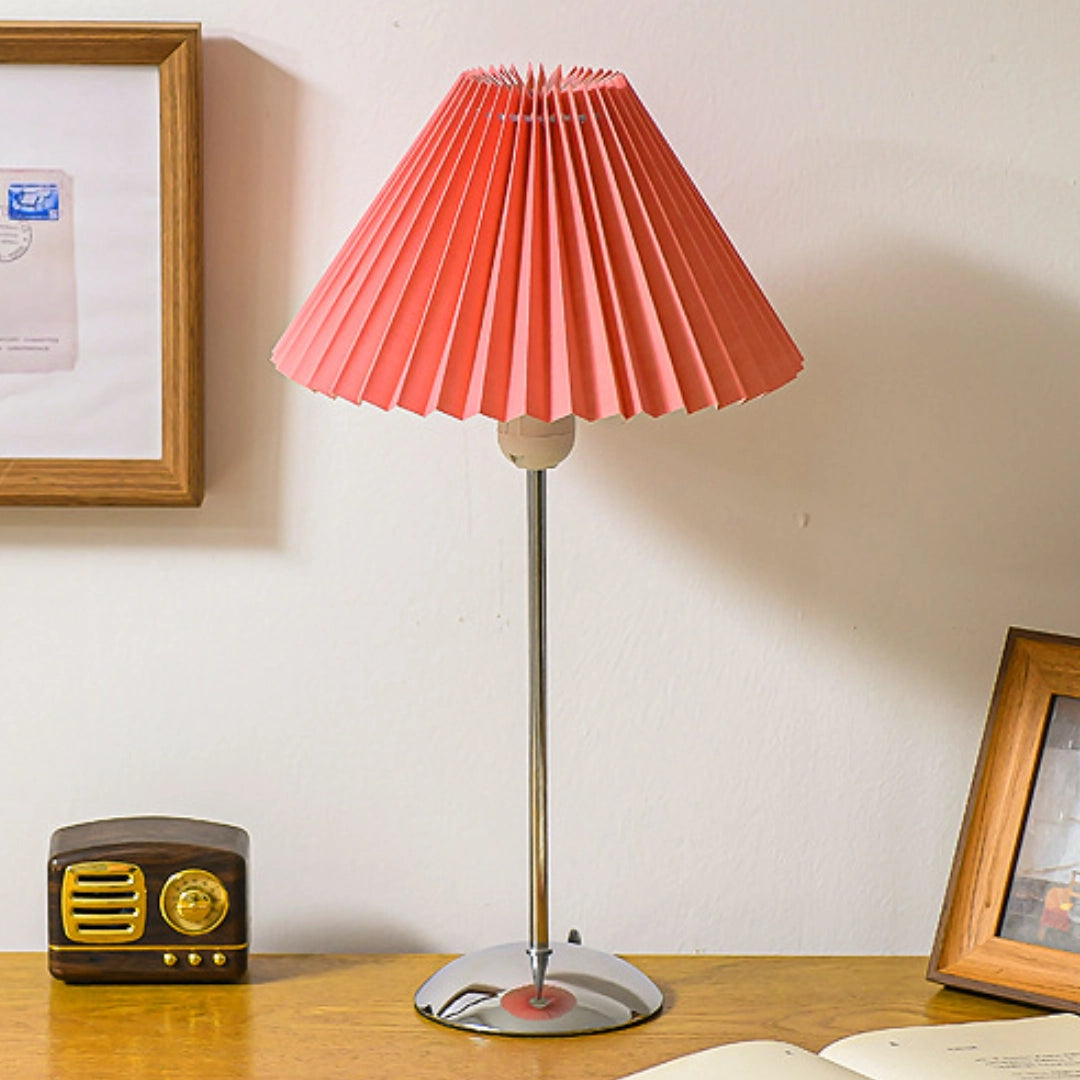 Pleated-Shade Table Lamp Pink