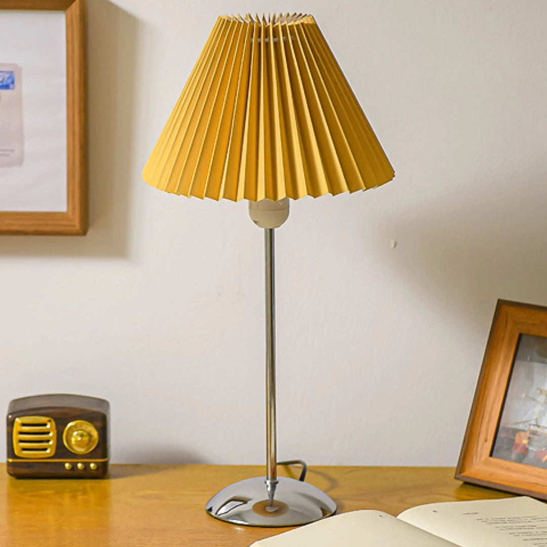 Pleated-Shade Table Lamp Yellow