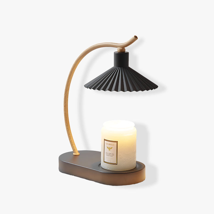 Pleated Candle Warmer Lamp Black