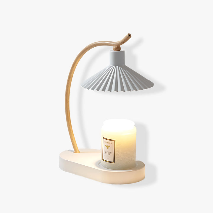 Pleated Candle Warmer Lamp White