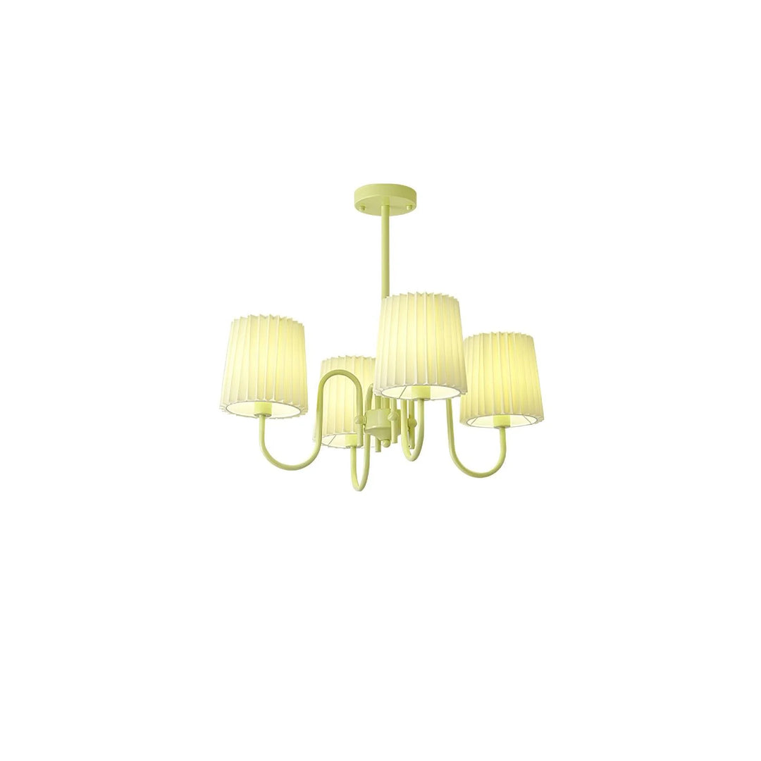 Pleated Fabric Matcha Chandelier 1