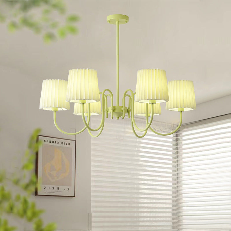 Pleated Fabric Matcha Chandelier 15