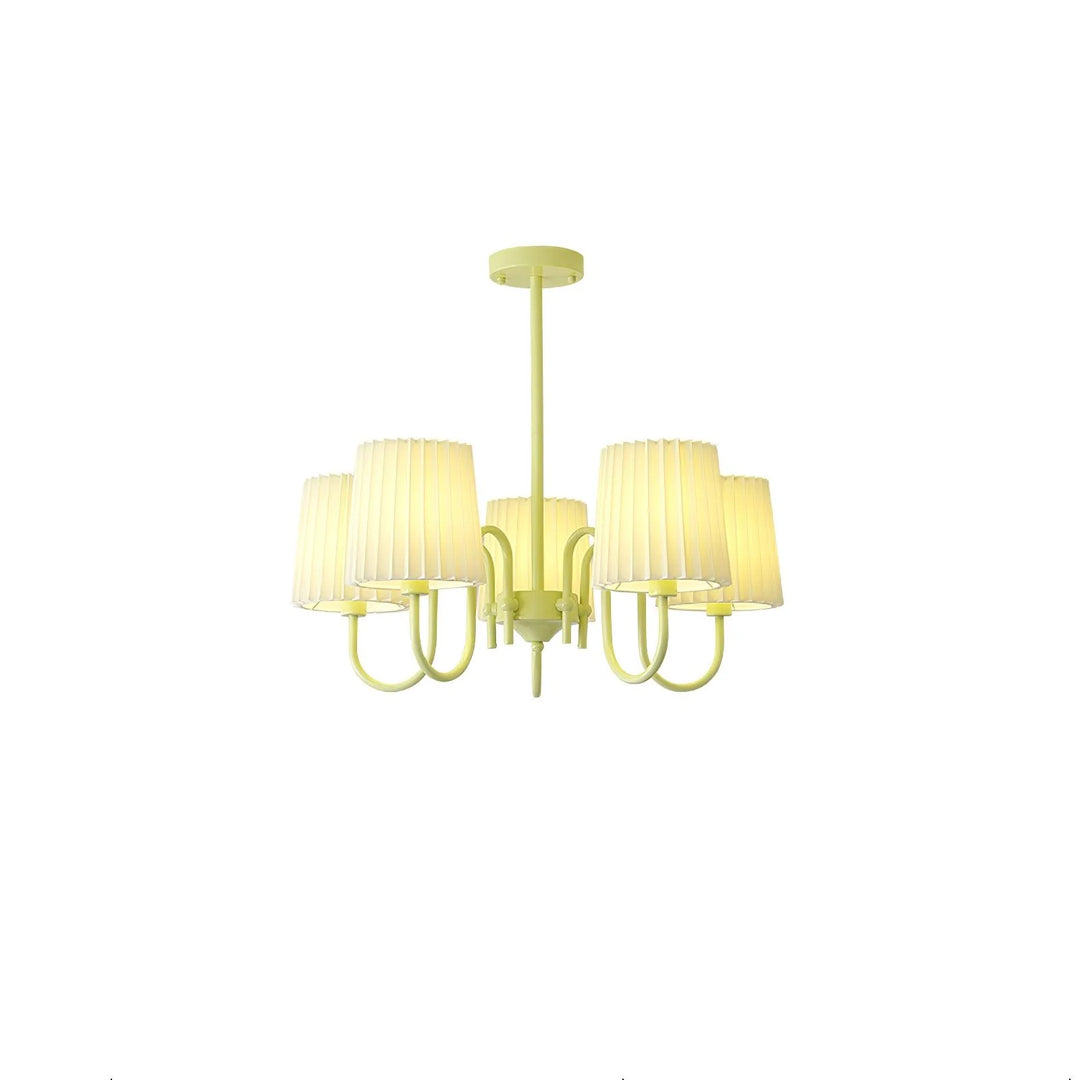 Pleated Fabric Matcha Chandelier 2