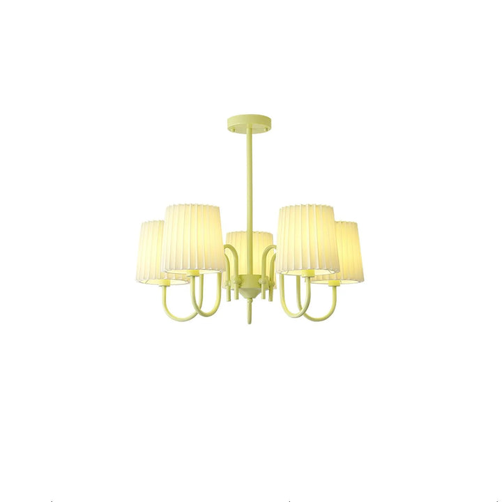 Pleated Fabric Matcha Chandelier 2