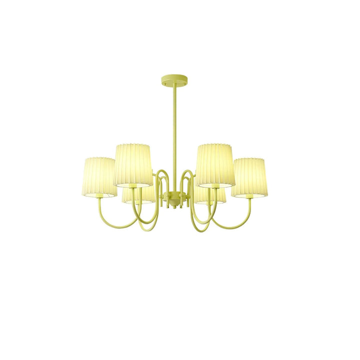 Pleated Fabric Matcha Chandelier 3