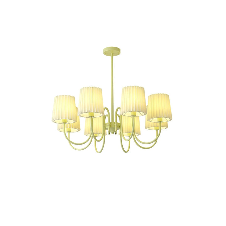 Pleated Fabric Matcha Chandelier 4