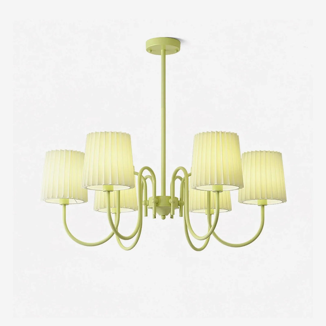 Pleated Fabric Matcha Chandelier 5