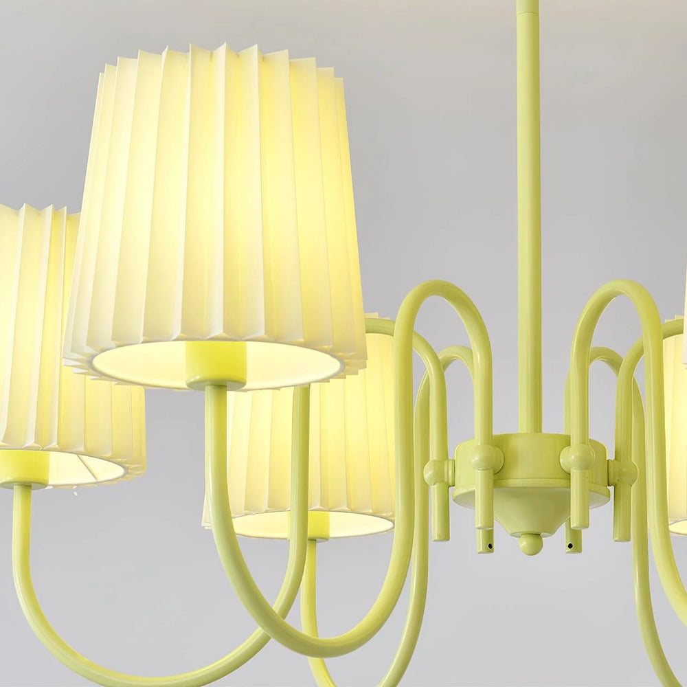 Pleated Fabric Matcha Chandelier 6