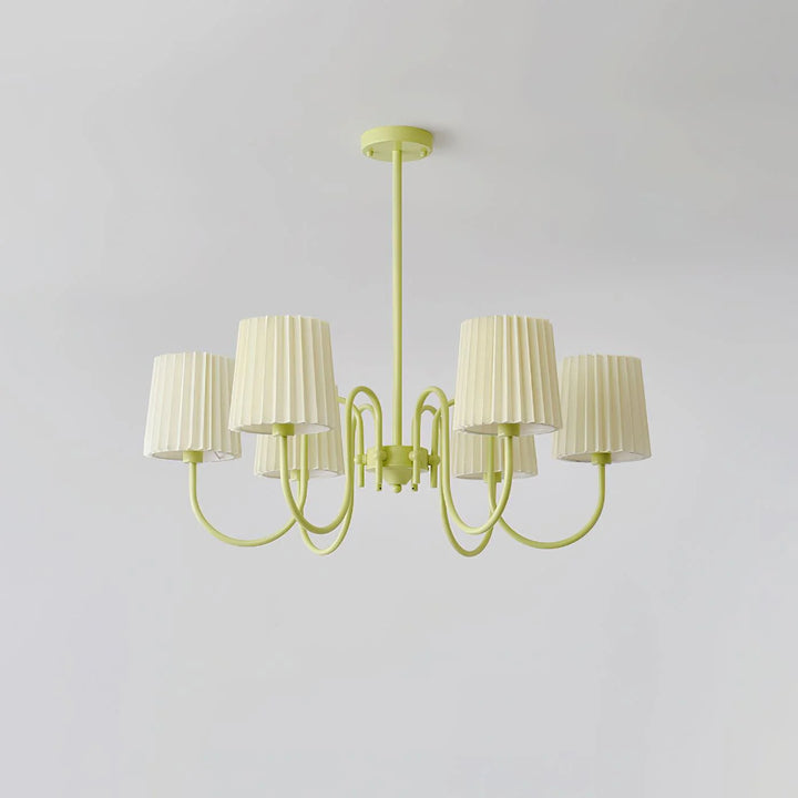 Pleated Fabric Matcha Chandelier 7