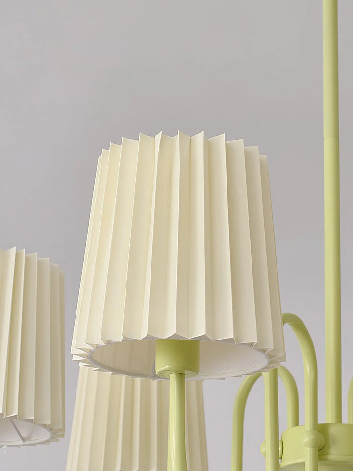 Pleated Fabric Matcha Chandelier 8