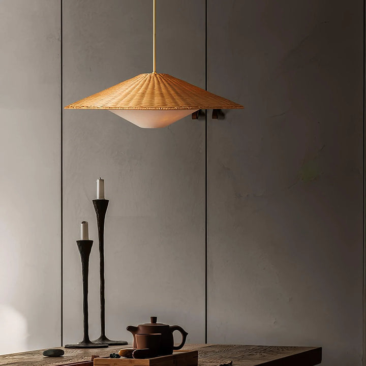 Rattan Hat Pendant Light 10