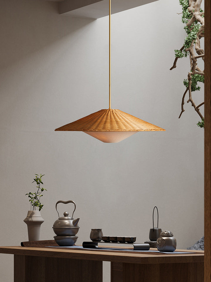 Rattan Hat Pendant Light 2