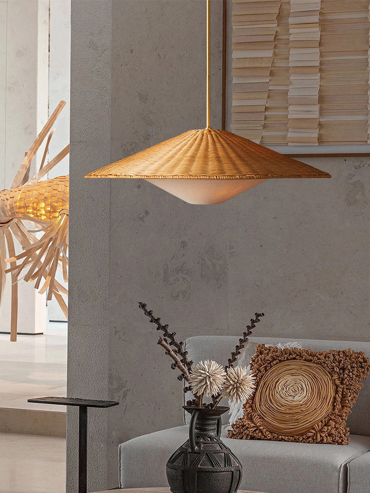 Rattan Hat Pendant Light 5