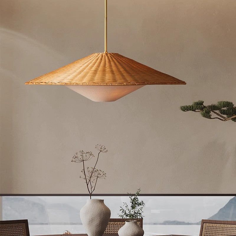 Rattan Hat Pendant Light 6