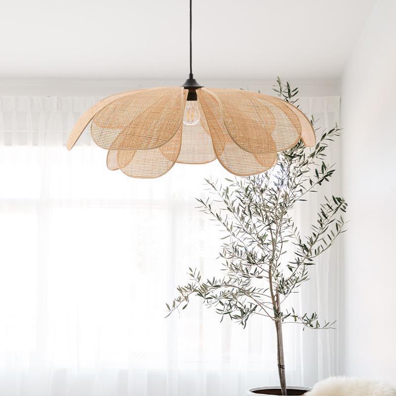 Rattan Petals Pendant Light at home