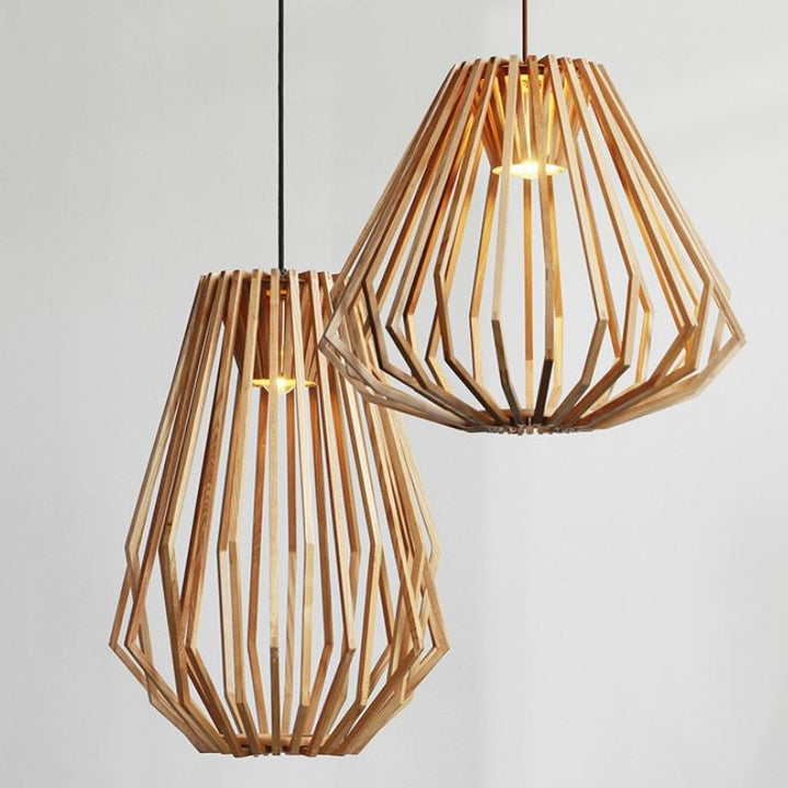 Retro Cage Wood Pendant Lamp