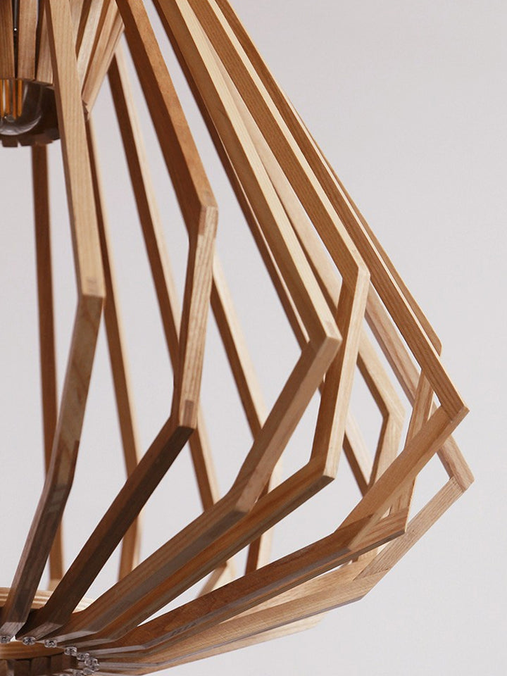 Retro Cage Wood Pendant Lamp