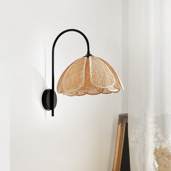 Retro Rattan Wall Lamp 8