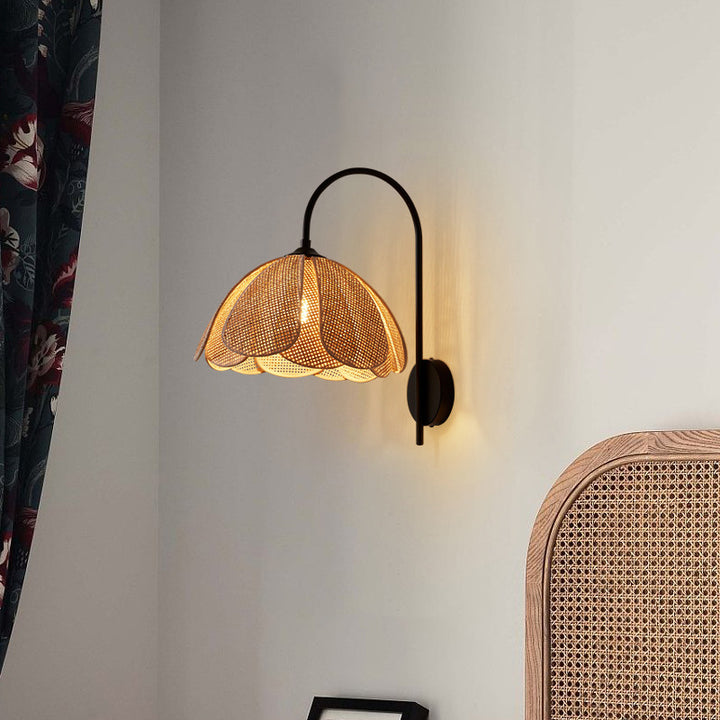 Retro Rattan Wall Lamp 9