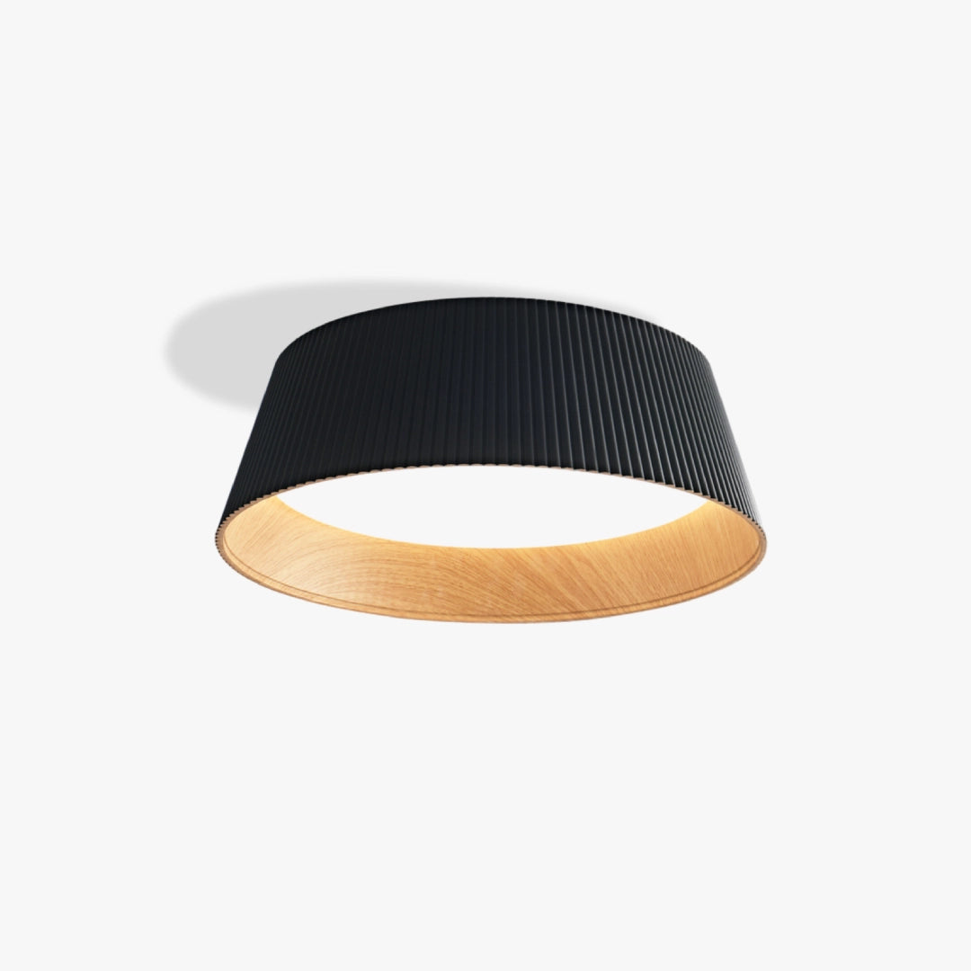 Ribbed Ceiling Light Black