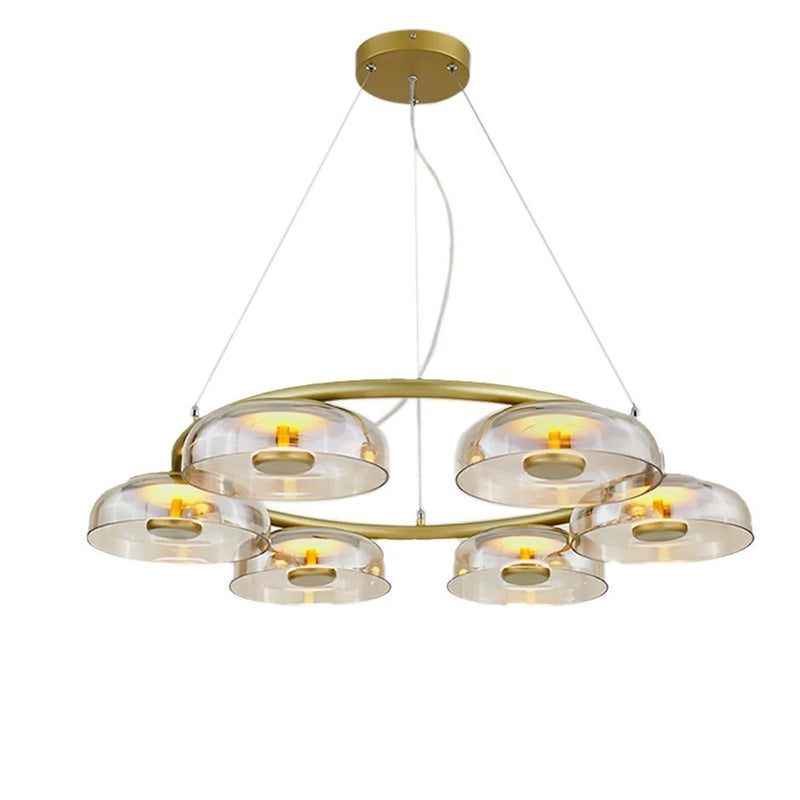 Round Floral Glass Chandelier 2