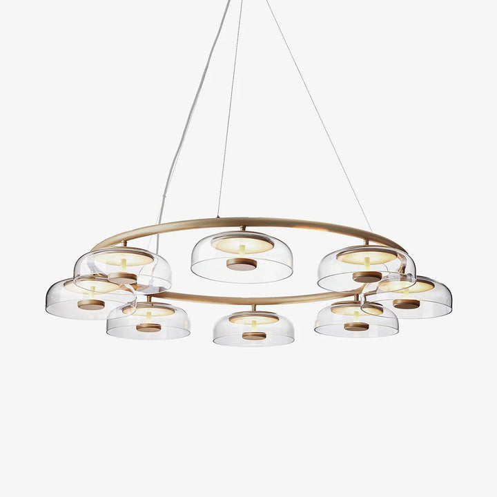 Round Floral Glass Chandelier 4