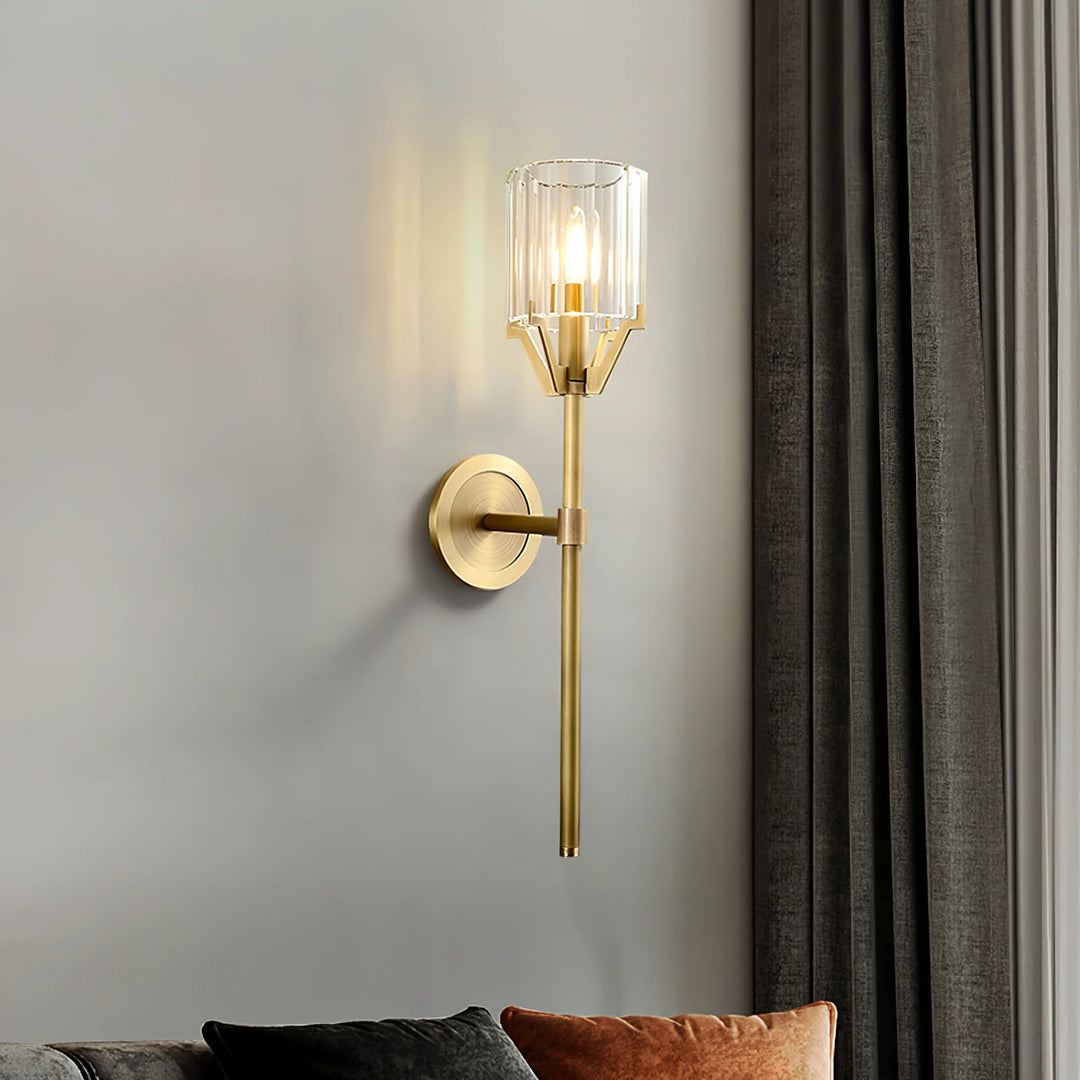 Scepter Brass Crystal Wall Sconce