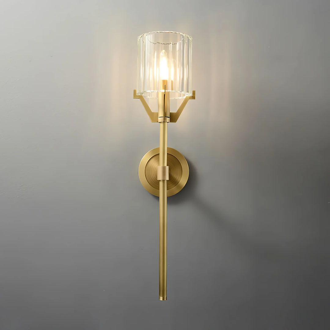 Scepter Brass Crystal Wall Sconce Clear
