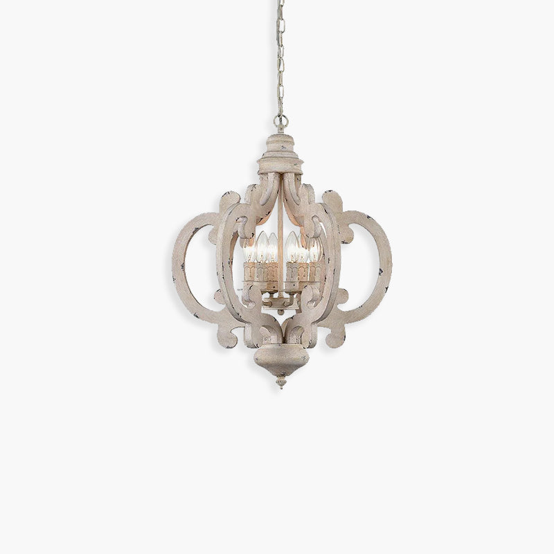 Simple solid wood to do the old chandelier 123456