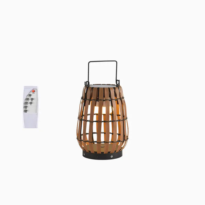 Solar‑Powered Bamboo Lantern Floor Lamp, Small