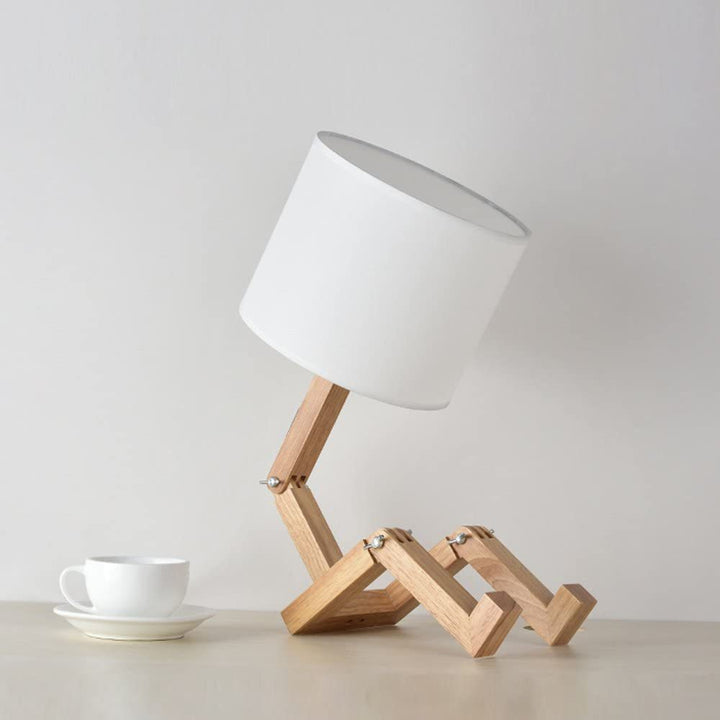 Solid Wood Robot Table Lamp 11