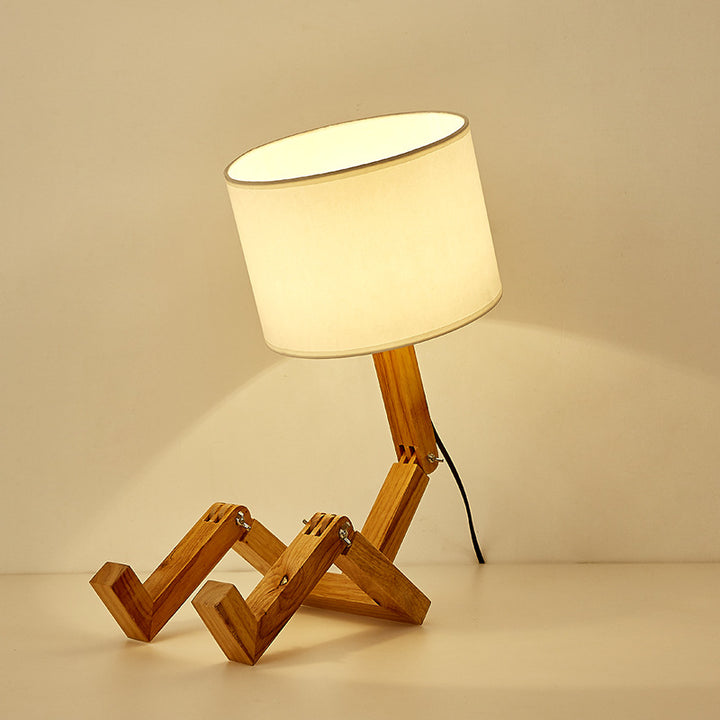 Solid Wood Robot Table Lamp 8