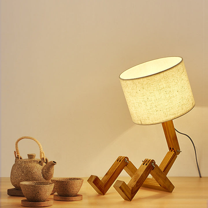 Solid Wood Robot Table Lamp 9