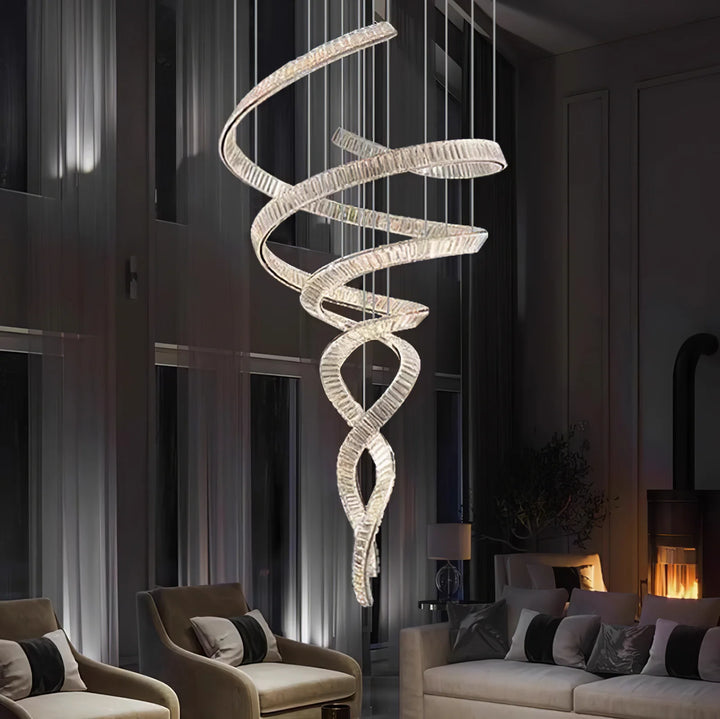 Spiral Curved Crystal Chandelier 12