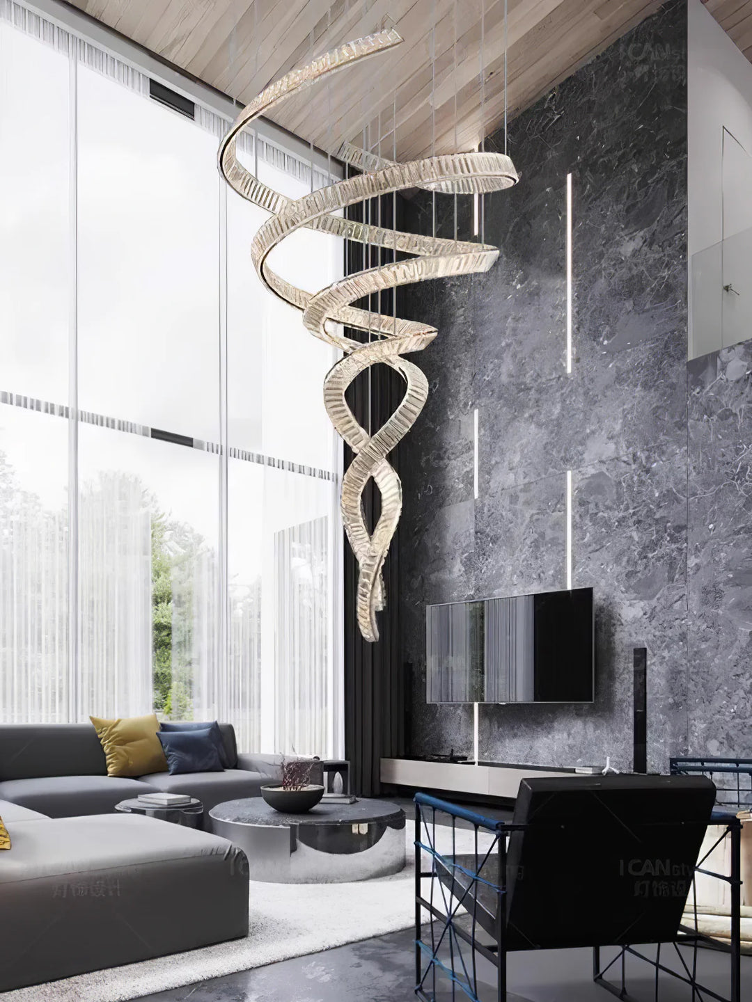 Spiral Curved Crystal Chandelier 13