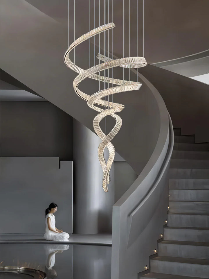 Spiral Curved Crystal Chandelier 16