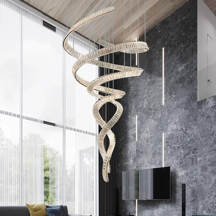 Spiral Curved Crystal Chandelier 18