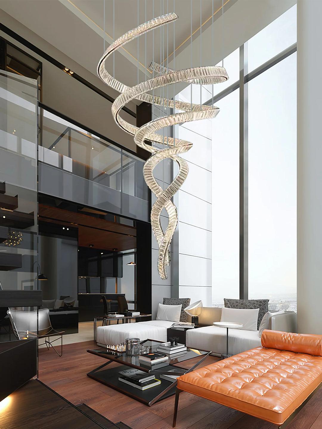 Spiral Curved Crystal Chandelier 19