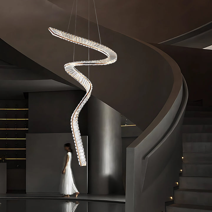 Spiral Curved Crystal Chandelier 2