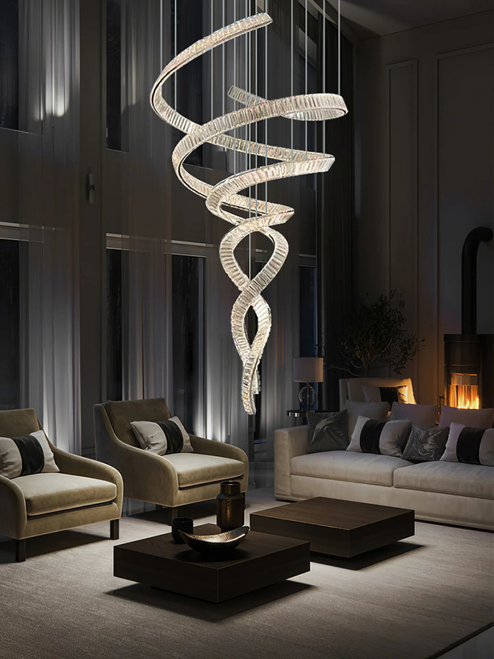 Spiral Curved Crystal Chandelier 20